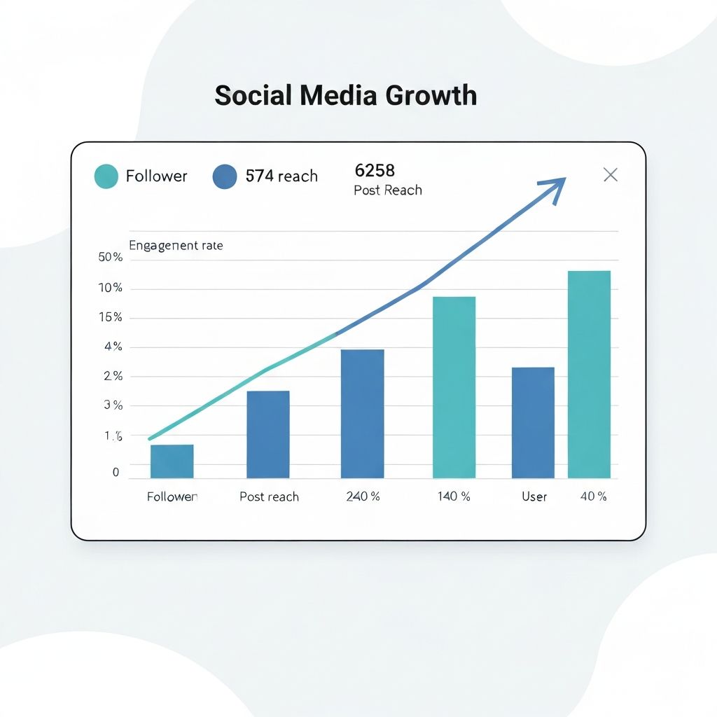 Instagram growth analytics showing increasing engagement and followers